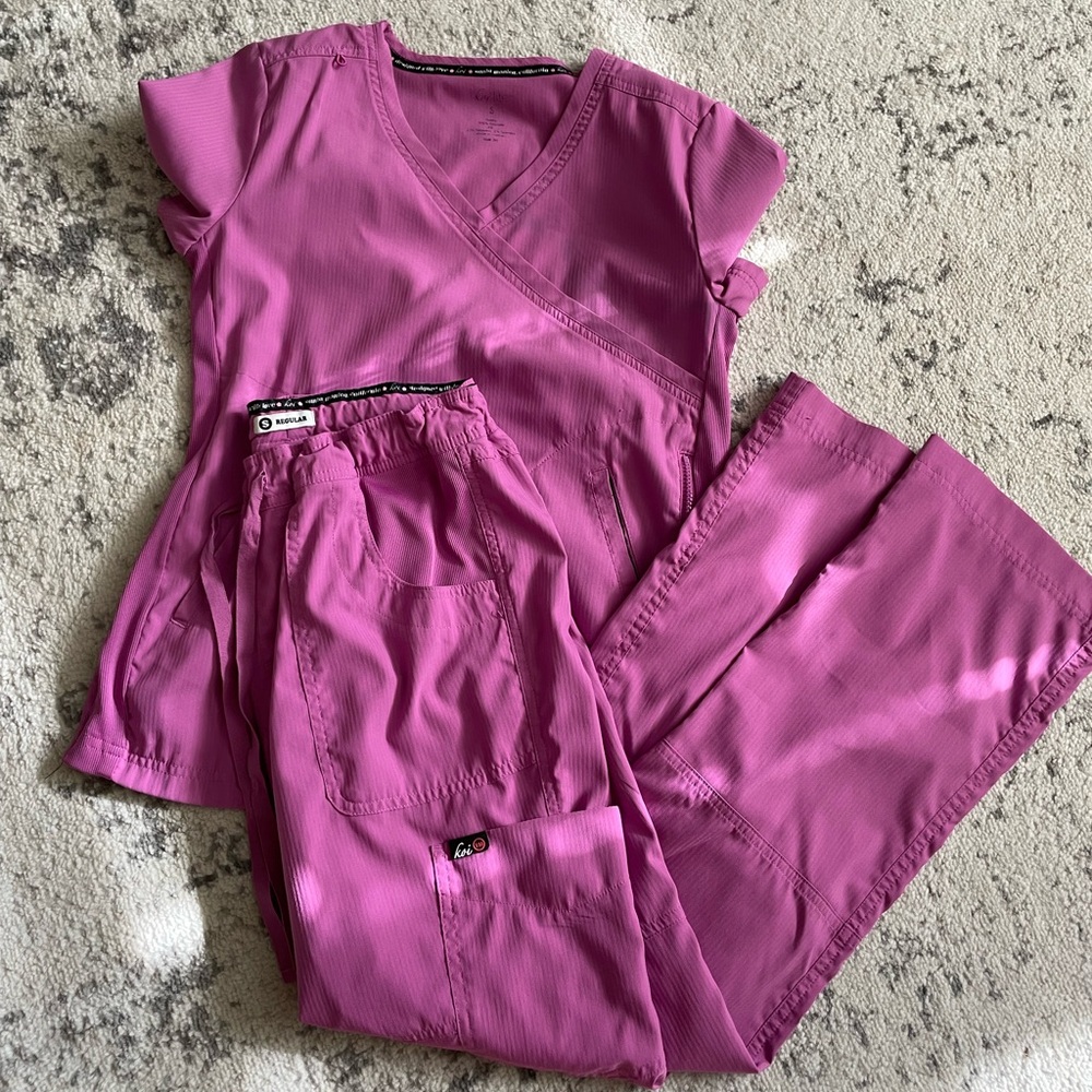 KOI Women's Pink Scrub Set